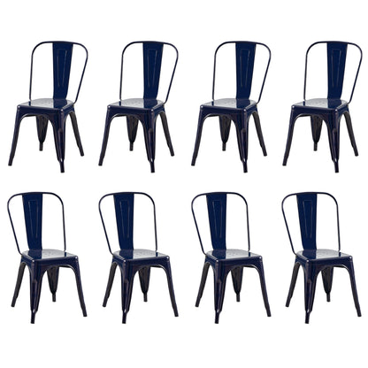 Rivbuio Metal Dining Chairs with Backrest, Stackable, Color, 2 Pack