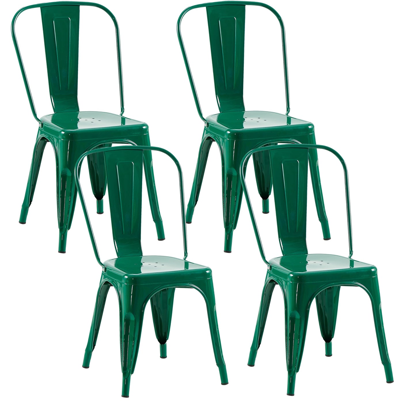 Rivbuio Metal Dining Chairs with Backrest, Stackable, Color, 2 Pack
