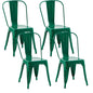 Rivbuio Metal Dining Chairs with Backrest, Stackable, Color, 2 Pack