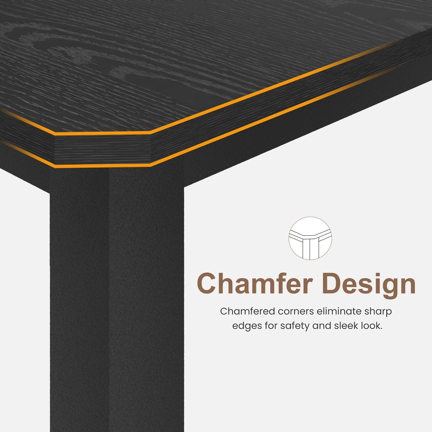 Industrial Dining Table with Metal Frame for Dining Room & Office Spaces