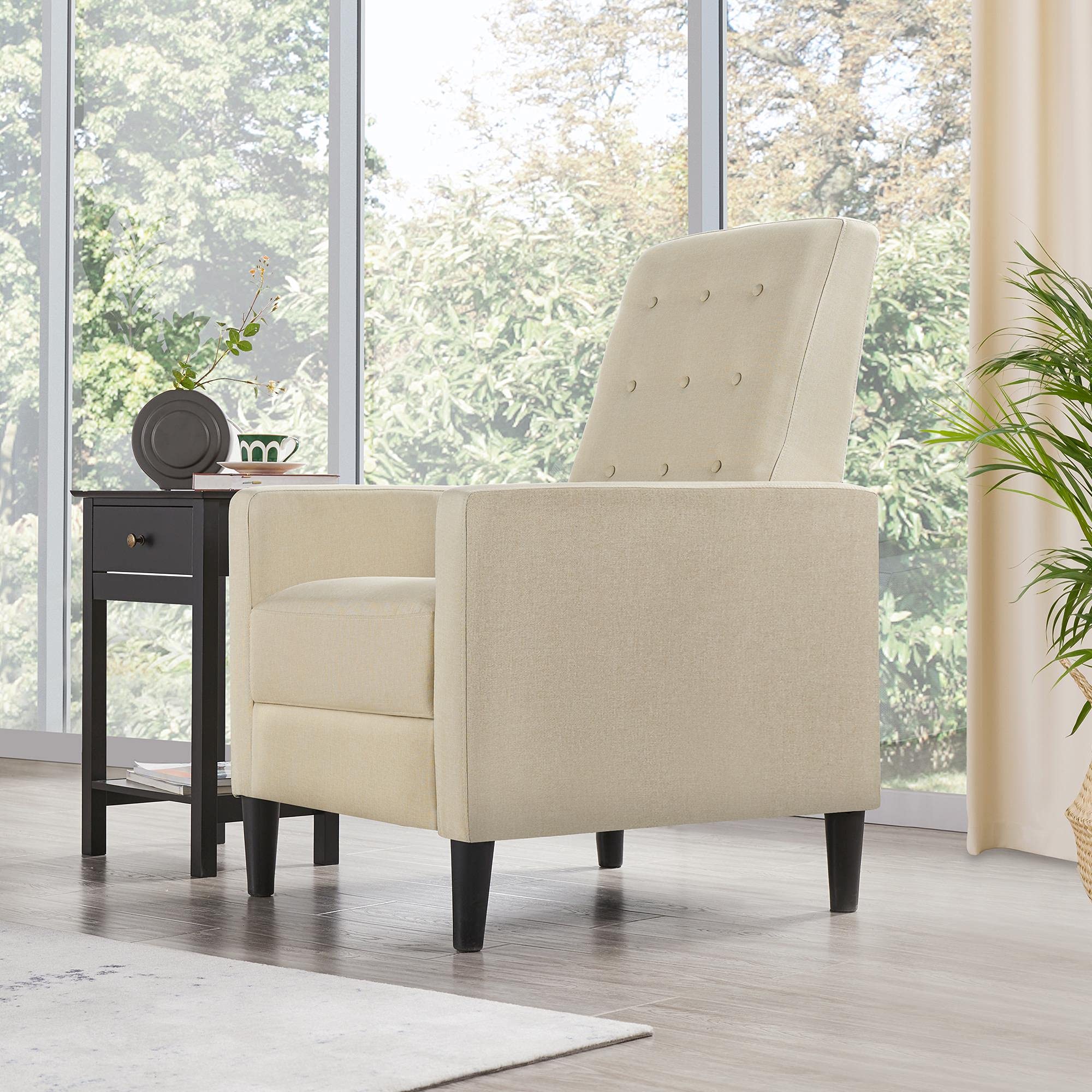 Yaheetech Fabric Recliner Chair Set of 2 Tufted Sofa Chair Beige