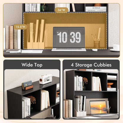 3-Tier Desktop Bookshelf Organizer with Storage Shelves for Office & Dorm