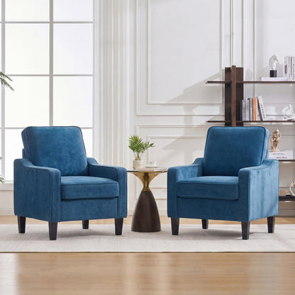 Mid Century Modern Accent Chair with Upholstered Seat & Wood Legs