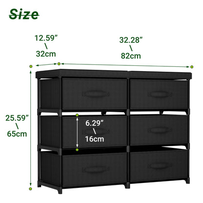 Metal Frame Storage Dresser with Fabric Drawers and Wood Top Shelf