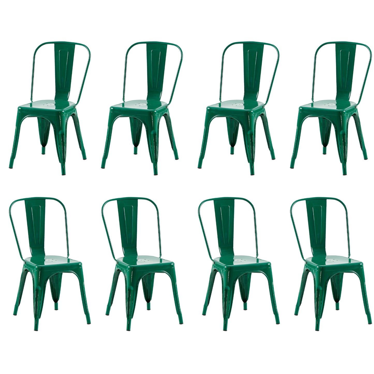 Rivbuio Metal Dining Chairs with Backrest, Stackable, Color, 2 Pack