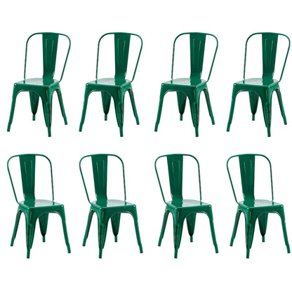 Rivbuio Metal Dining Chairs with Backrest, Stackable, Color, 2 Pack