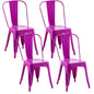 Rivbuio Metal Dining Chairs with Backrest, Stackable, Color, 2 Pack