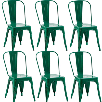 Rivbuio Metal Dining Chairs with Backrest, Stackable, Color, 2 Pack