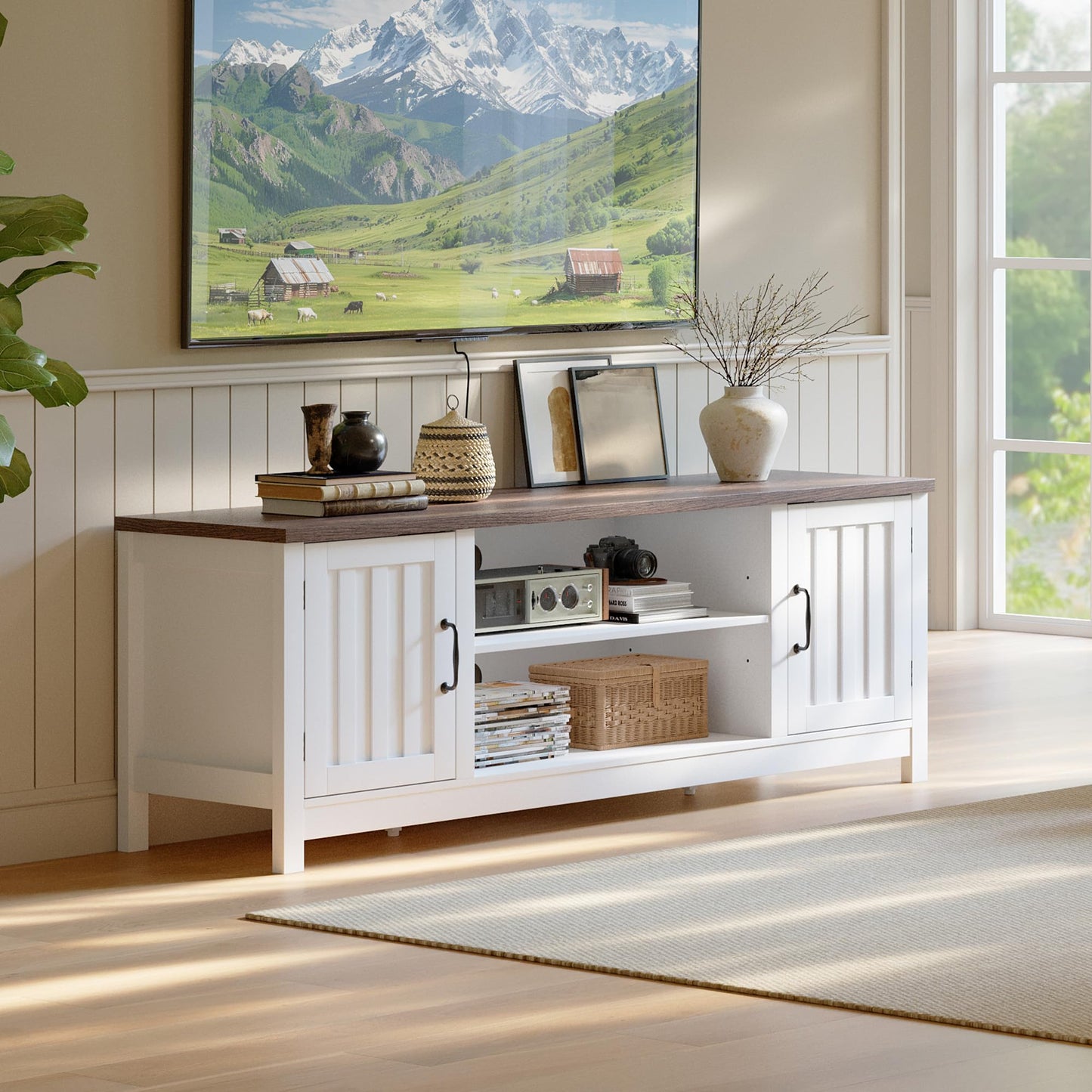 ChooChoo 54" Farmhouse TV Stand for TVs up to 65 inches