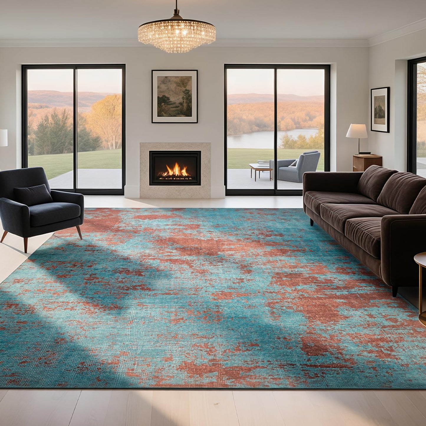 Lbris Machine Washable Rugs 8x10 Area Rugs for Living Room,Bedroom,Dining Room