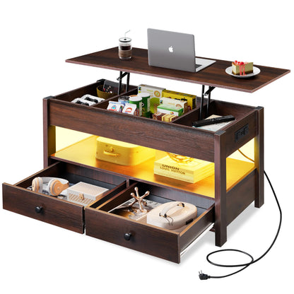 WLIVE Lift Top Coffee Table with Hidden Storage