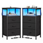 Nightstand with Charging Station and Adjustable LED Lights