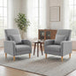 Mid Century Modern Upholstered Accent Chair with Wood Legs & Pillow