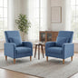 Mid Century Modern Upholstered Accent Chair with Wood Legs & Pillow