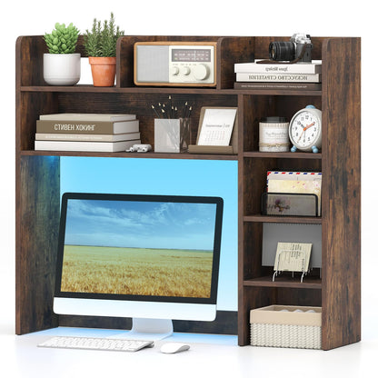 3-Tier Desktop Bookshelf Organizer with Storage Shelves for Office & Dorm