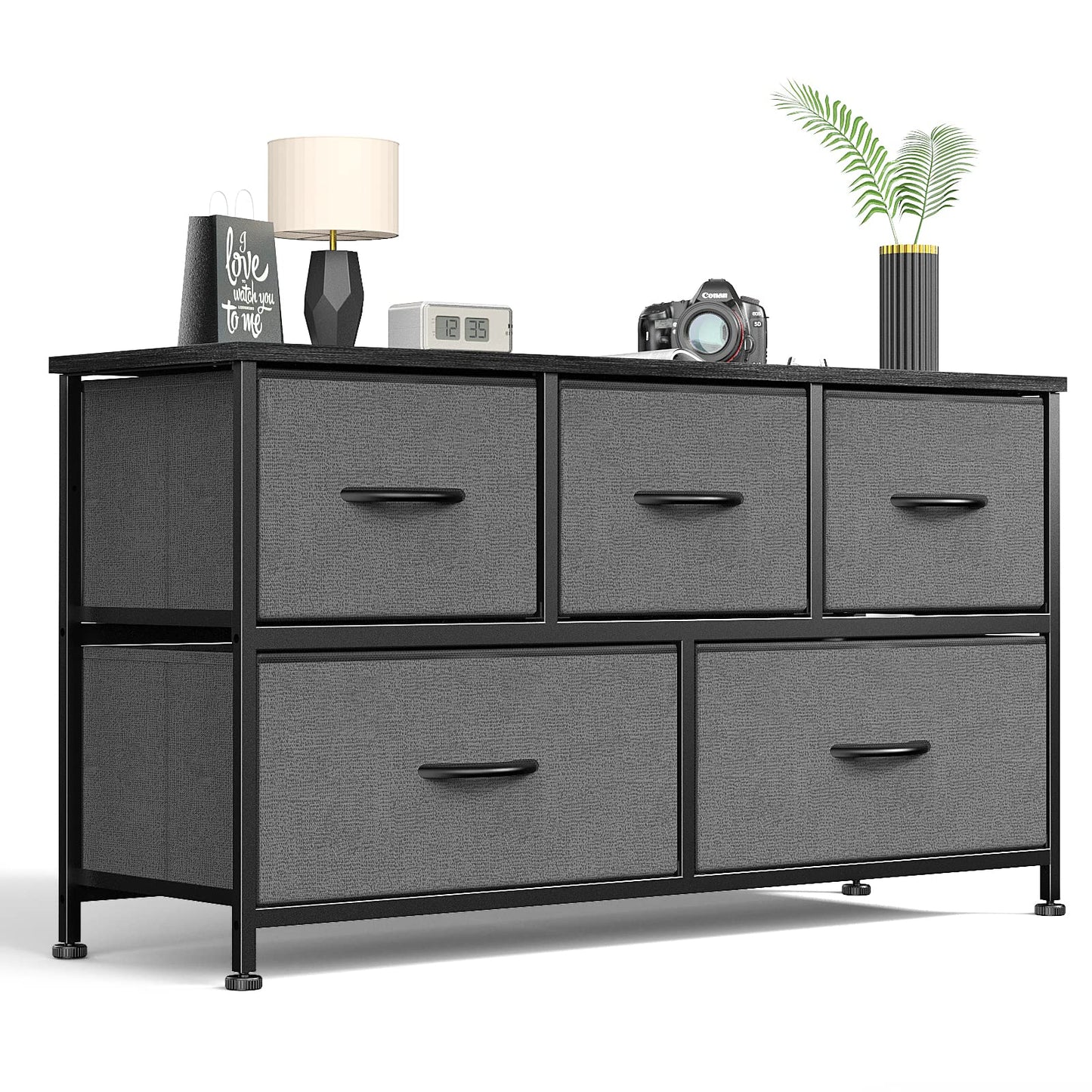 7 Drawer Fabric Dresser with Storage Bins and Steel Frame for Bedroom & Closet