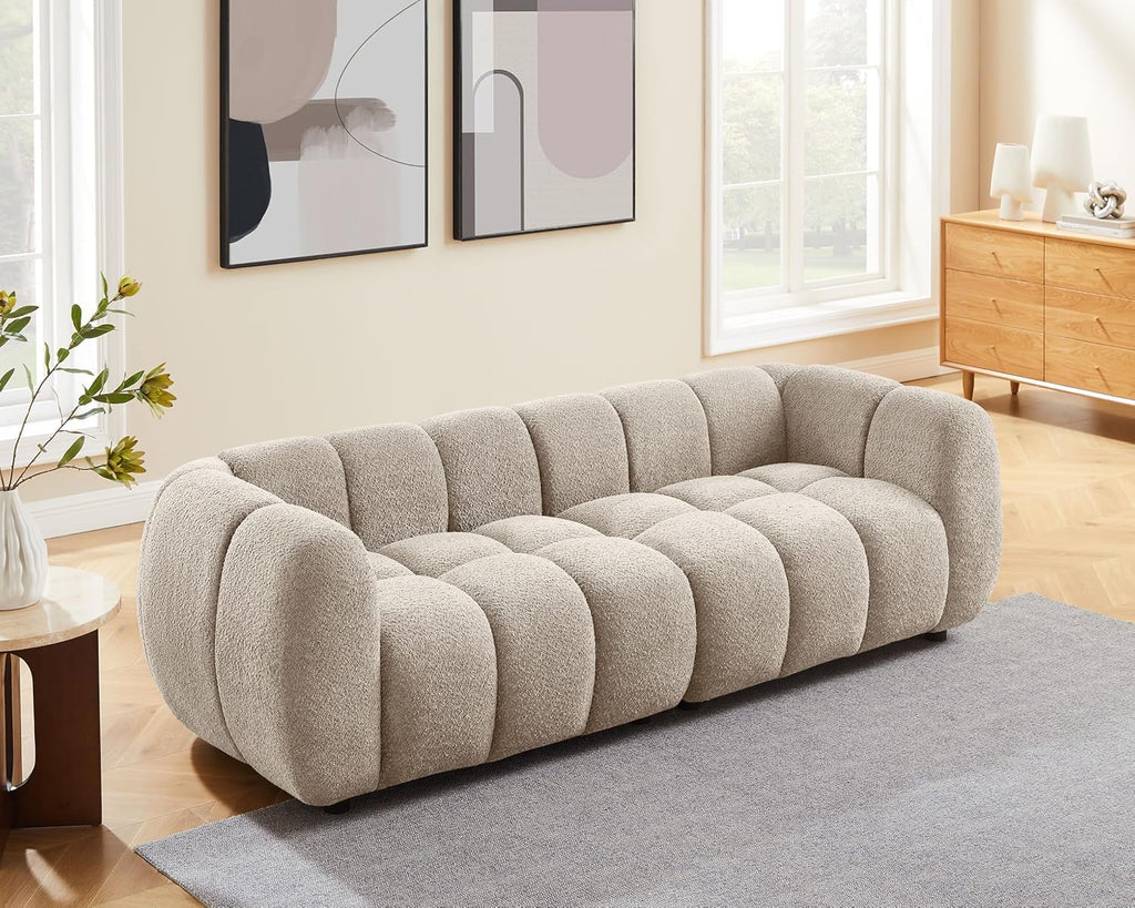 VANOMi 88" Oversized Boucle Sofa, Modern Upholstered