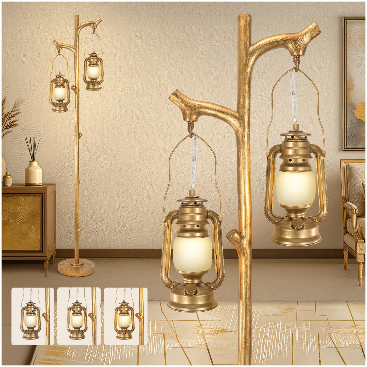 Dual Lantern Tree Floor Lamp Series