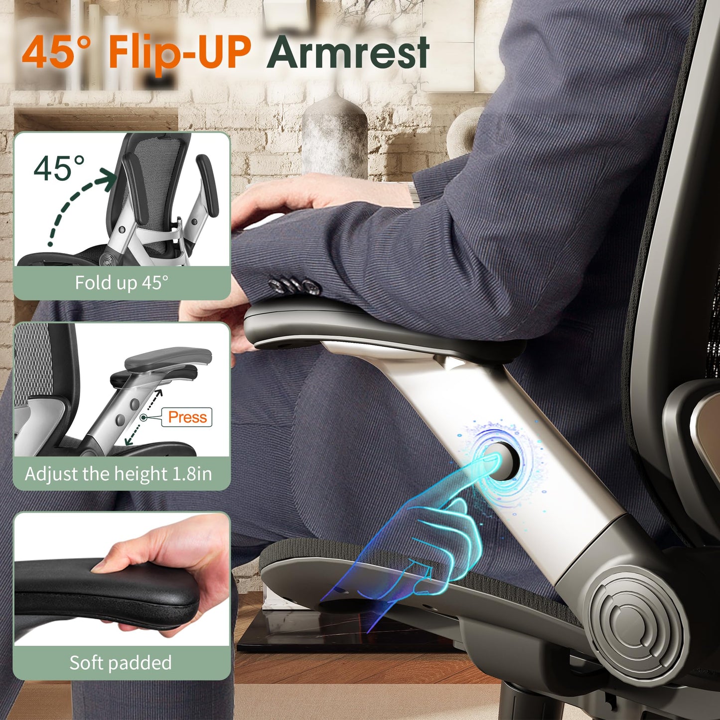 Ergonomic High Back Mesh Office Chair with Lumbar Support & Headrest