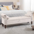 Velvet Storage Bench with Tufted Upholstery and Hidden Storage for Bedroom