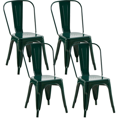 Rivbuio Metal Dining Chairs with Backrest, Stackable, Color, 2 Pack