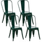 Rivbuio Metal Dining Chairs with Backrest, Stackable, Color, 2 Pack