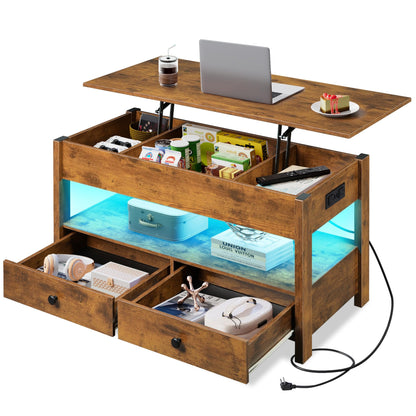WLIVE Lift Top Coffee Table with Hidden Storage