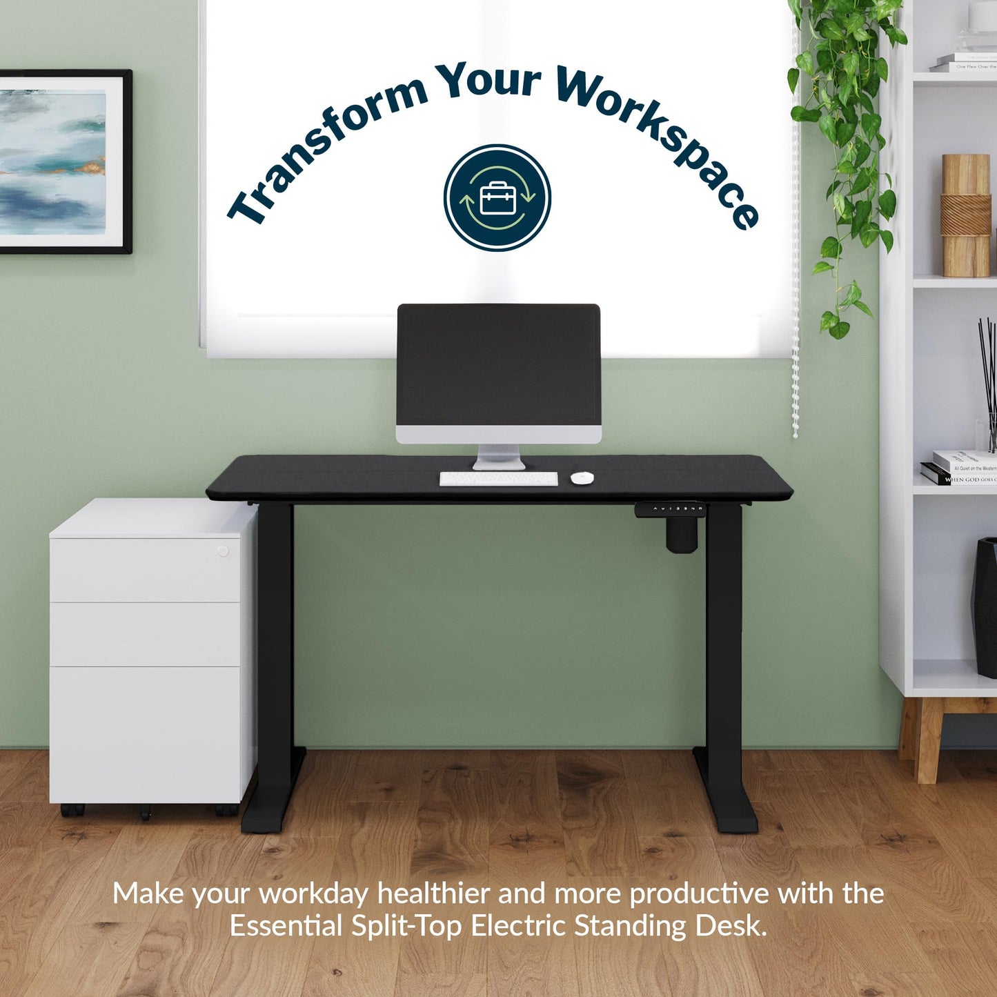 Vari Essential Electric Standing Desk for Home Office – 48x24 - White