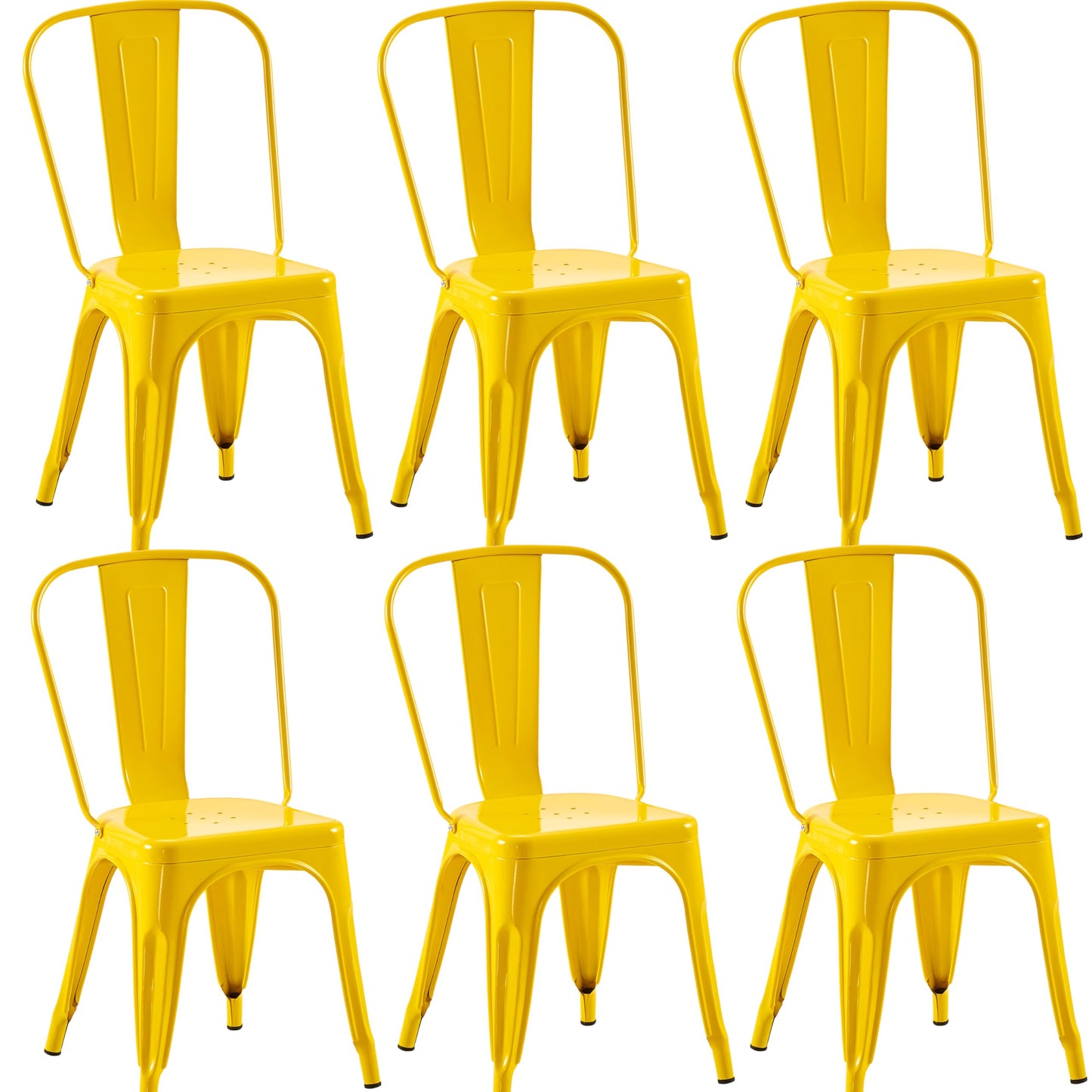 Rivbuio Metal Dining Chairs with Backrest, Stackable, Color, 2 Pack
