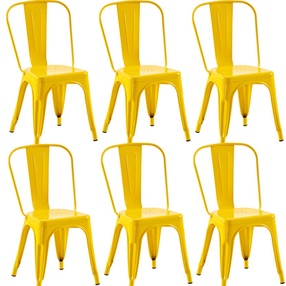 Rivbuio Metal Dining Chairs with Backrest, Stackable, Color, 2 Pack