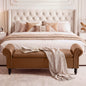 FiveWillowise 65 Inch Faux Leather Bedroom Bench with Storage