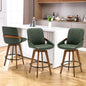 Mid Century Modern Swivel Bar Stools with Faux Leather Upholstery & Walnut Legs