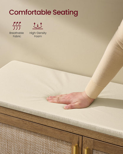 VASAGLE Shoe Bench with Cushion, Entryway Storage Bench