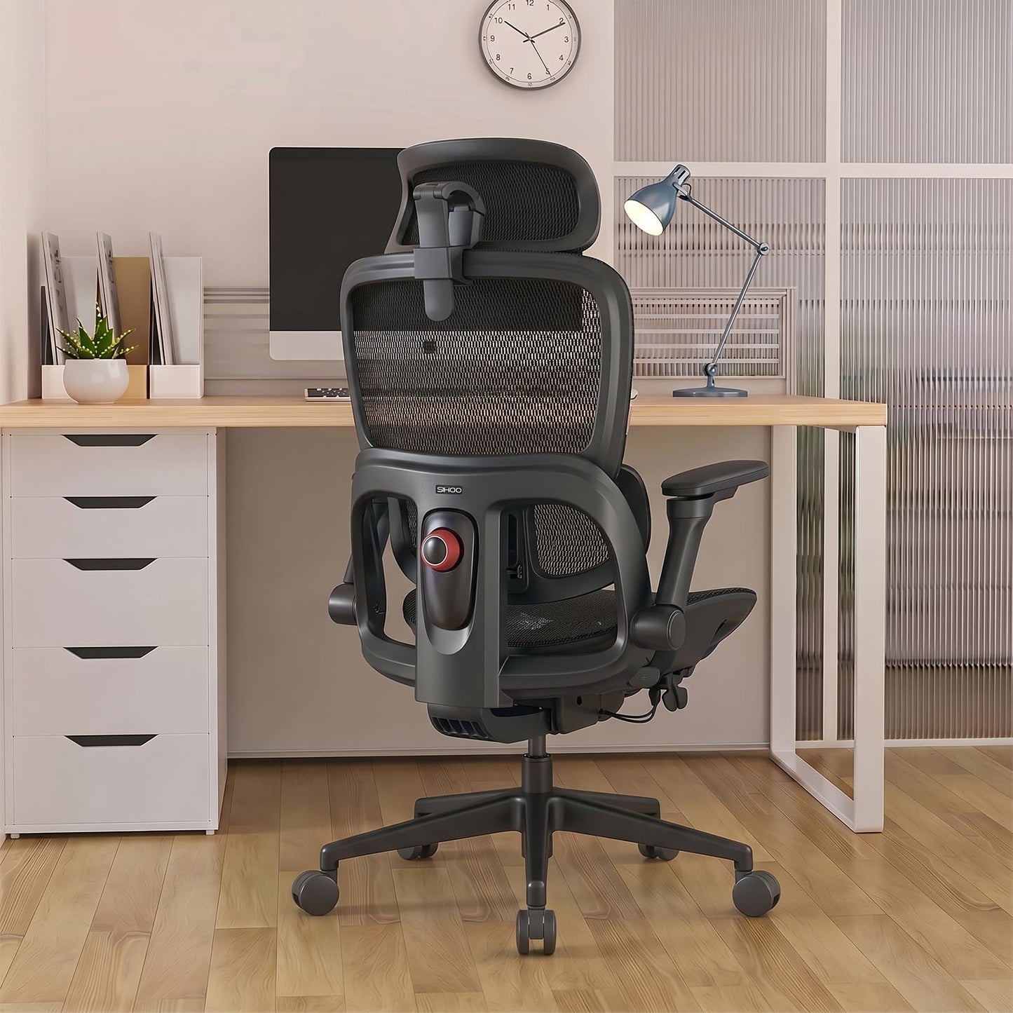 Ergonomic Mesh Office Chair with Adjustable Lumbar Support & Headrest