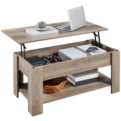 Lift Top Coffee Table with Hidden Storage Compartment for Living Room