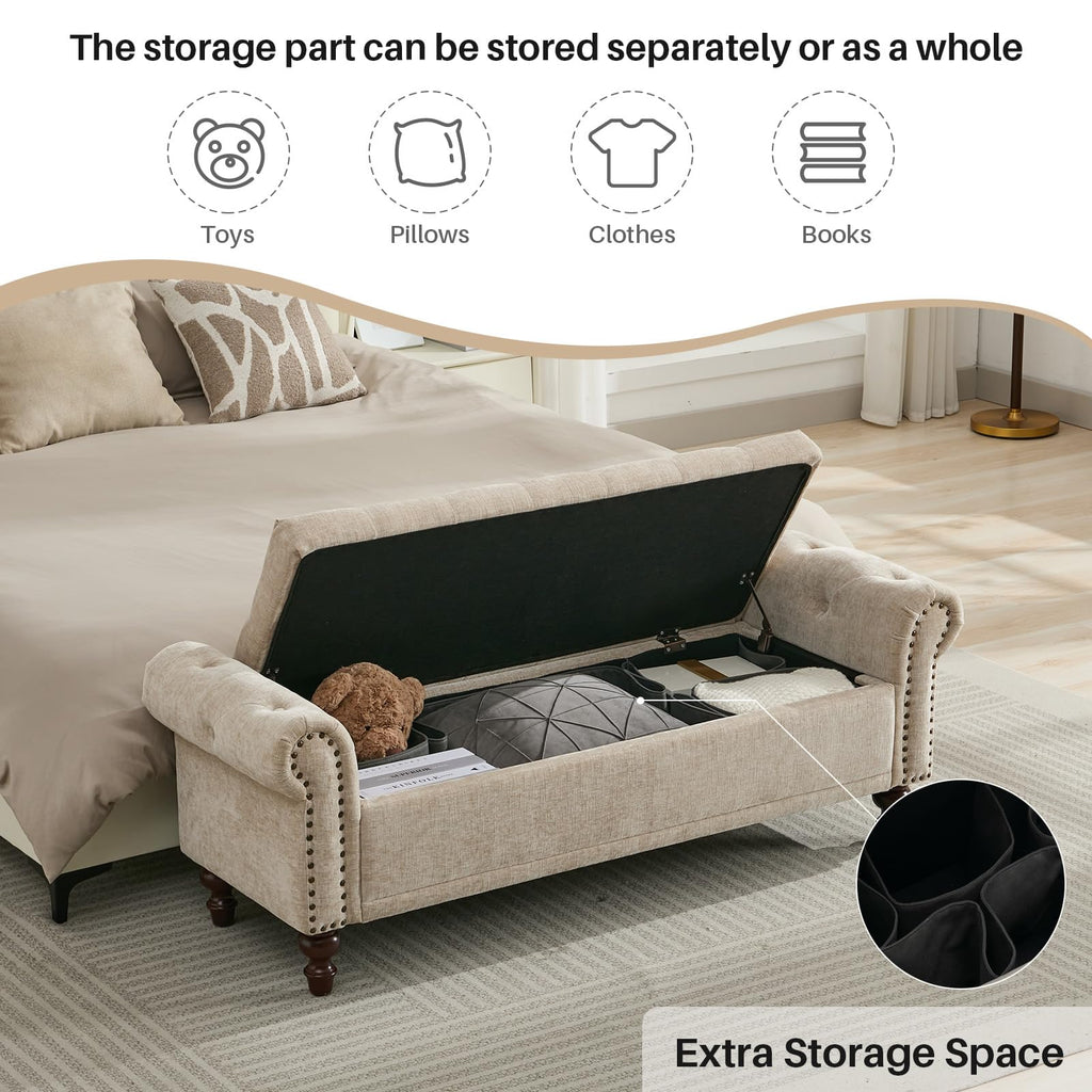 SOFTHION Upholstered Storage Bench
