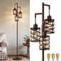 Industrial Boho Tall Floor Lamp for Living Room, Bedroom & Office