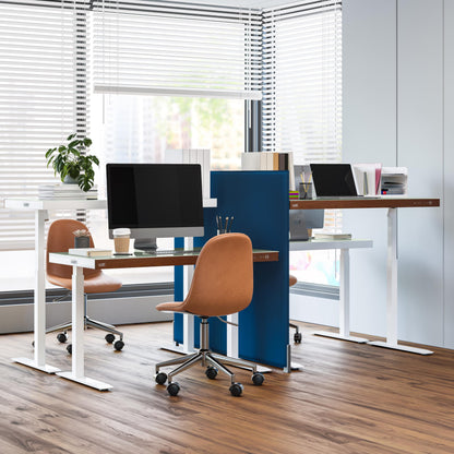 Seville Classics Airlift Electric Height Adjustable Desk with Tempered Glass Top