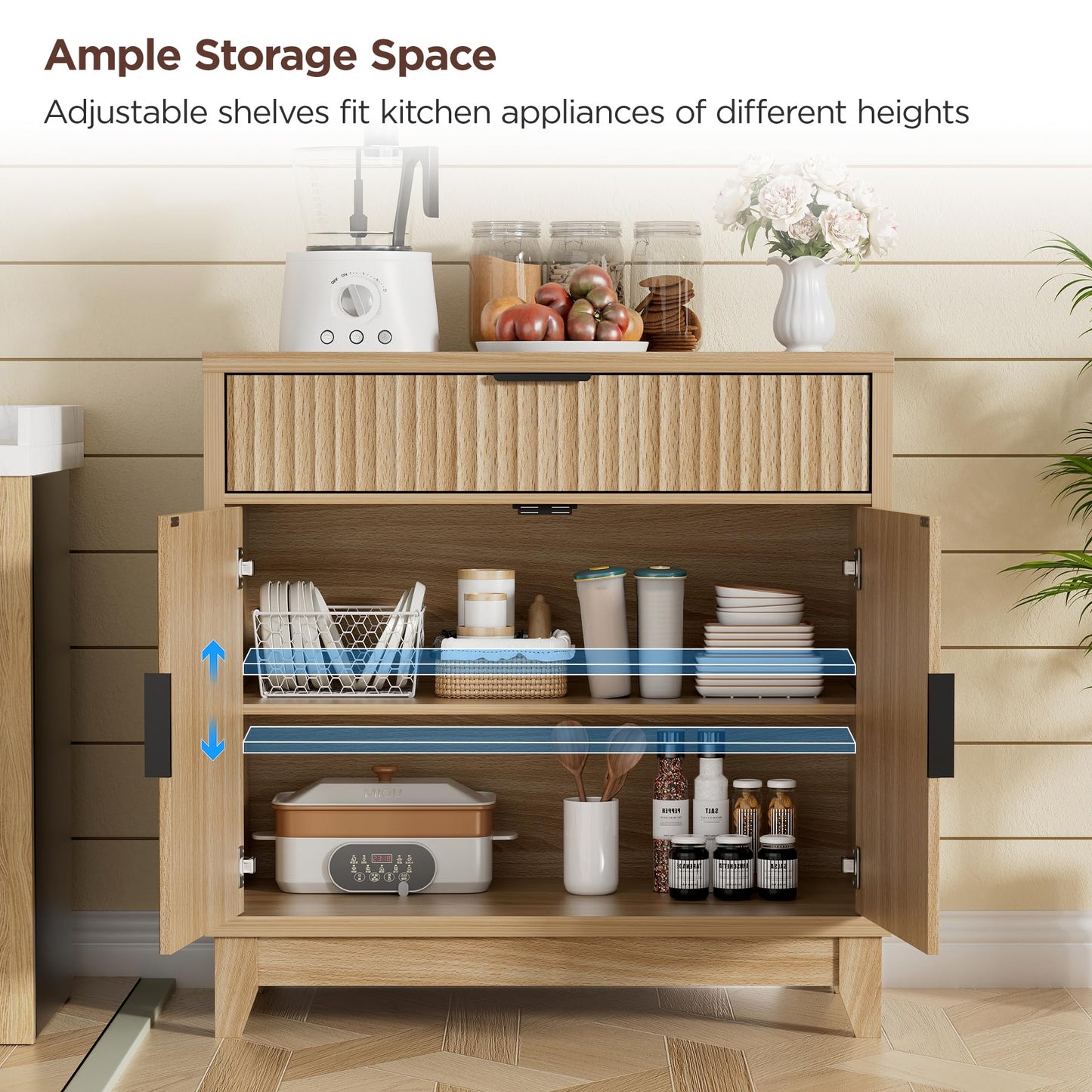 Vabches Modern Sideboard Buffet Cabinet with Storage