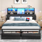 Metal Wood Platform Bed Frame with Headboard & Heavy Duty Support Slats