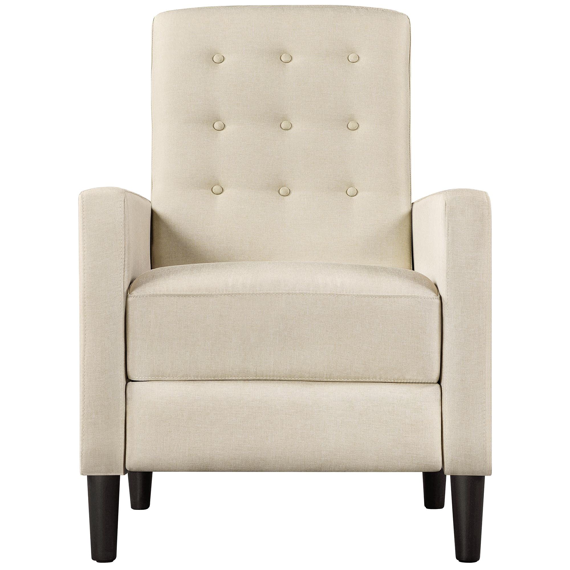 Yaheetech Fabric Recliner Chair Set of 2 Tufted Sofa Chair Beige