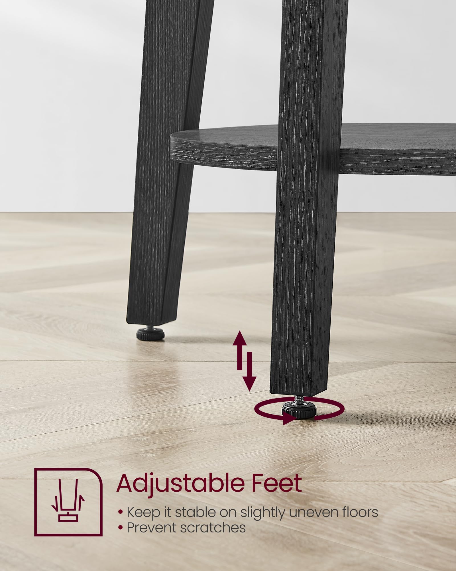 2-Tier Round Side Table with Tapered Legs for Small Spaces