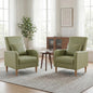 Mid Century Modern Upholstered Accent Chair with Wood Legs & Pillow