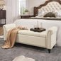 FiveWillowise 65 Inch Faux Leather Bedroom Bench with Storage