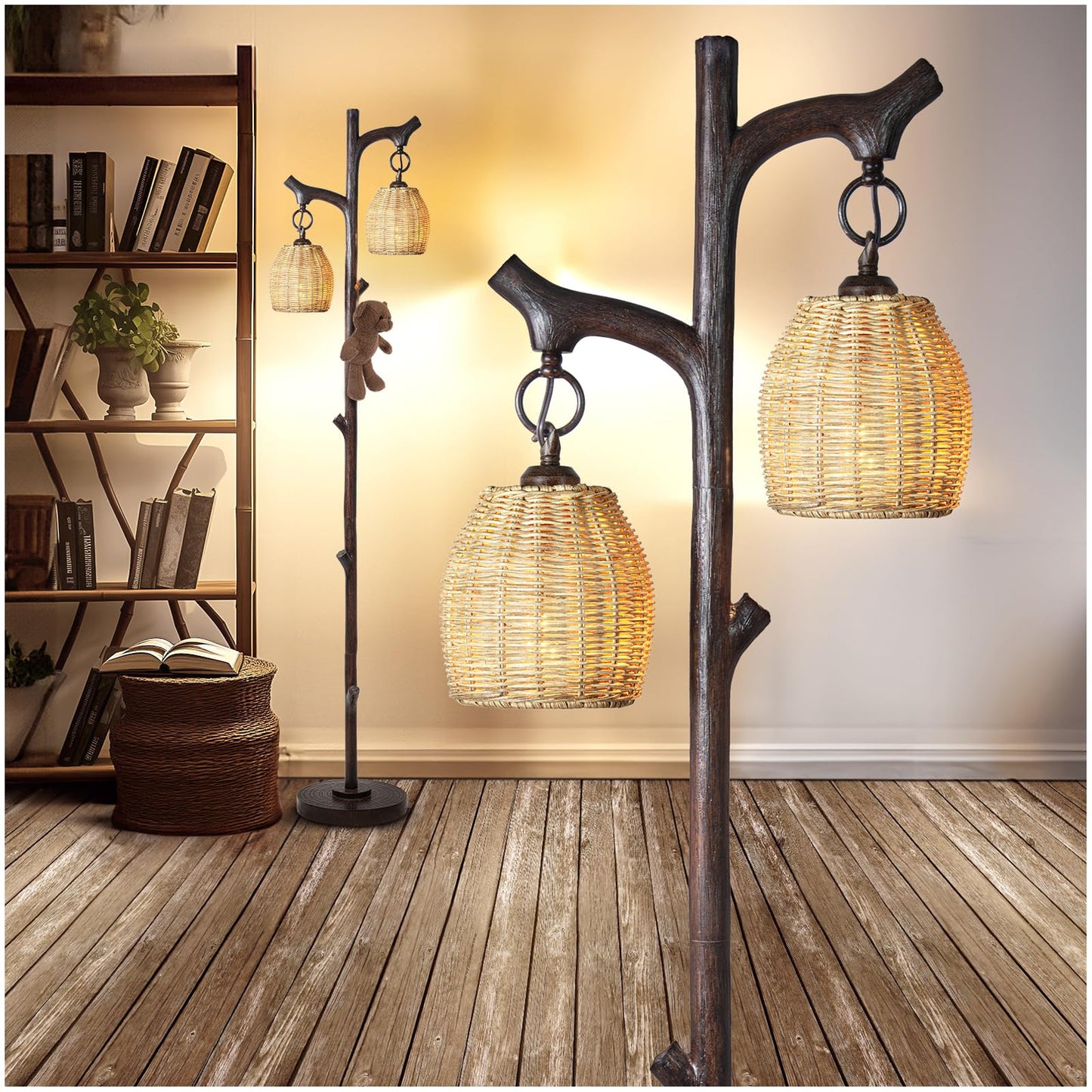 Dual Lantern Tree Floor Lamp Series