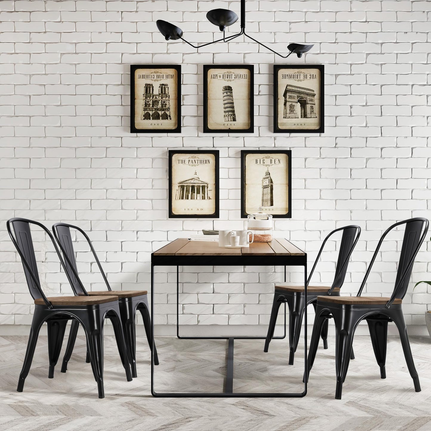 Yaheetech ClassicDining Chair Wood Metal Metal Adult