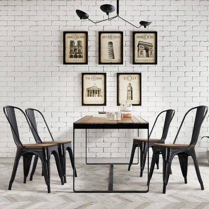 Yaheetech ClassicDining Chair Wood Metal Metal Adult