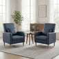 Mid Century Modern Upholstered Accent Chair with Wood Legs & Pillow