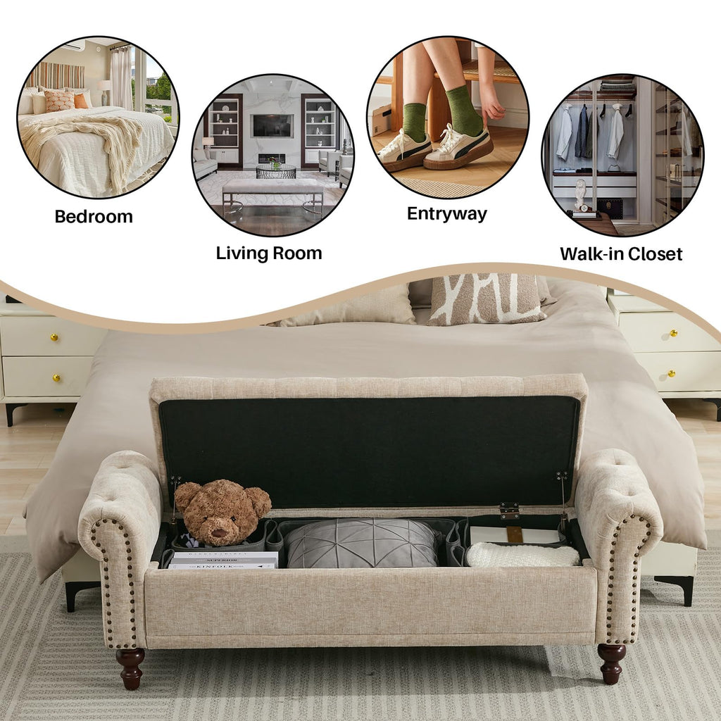 SOFTHION Upholstered Storage Bench