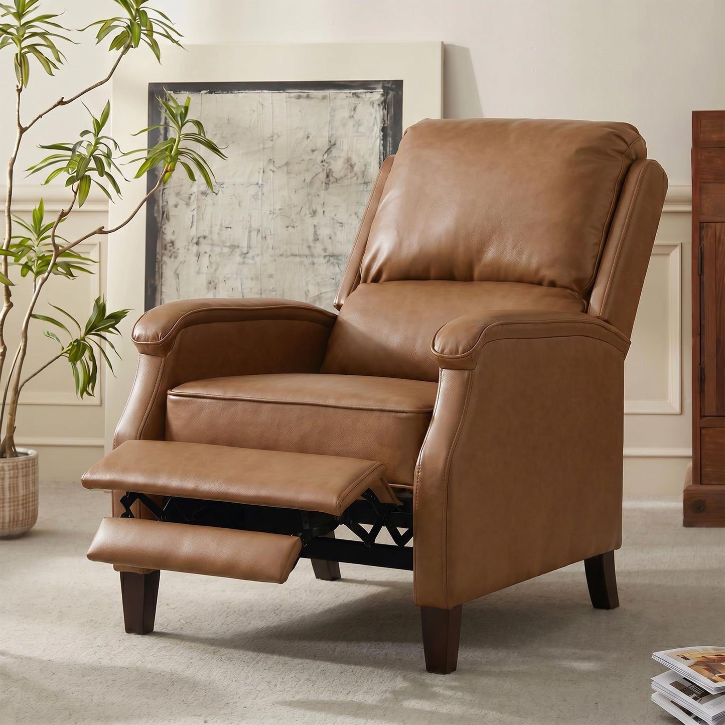 VKNOW Recliner Chair，Fabric Recliner with Adjustable Back